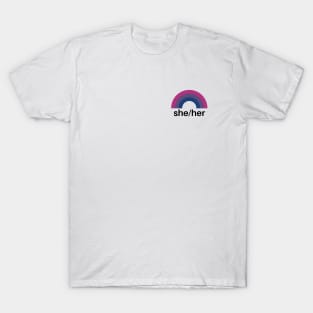 She/Her Pronouns Bisexual T-Shirt